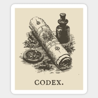 Ancient Codex Scroll and Apothecary Still Life Magnet